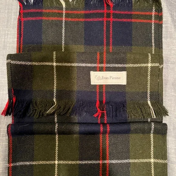 Evan Picone Plaid Wool Scarf - Picture 2 of 5